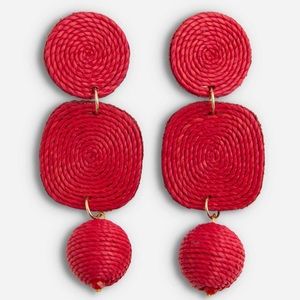 Noonday Collection Royal Raffia Earrings, Ruby